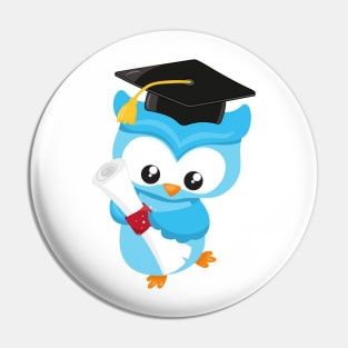 Cute Owl, Little Owl, Baby Owl, Graduation Owl Pin