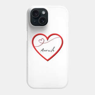 AARUSH Name Shirt in Heart Phone Case