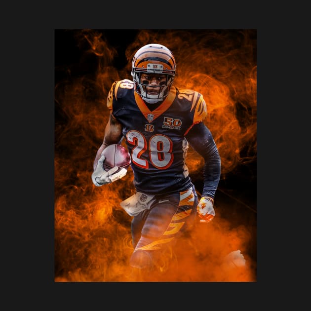 Joe Mixon Cincinnati Sports Art by JRoseGraphics