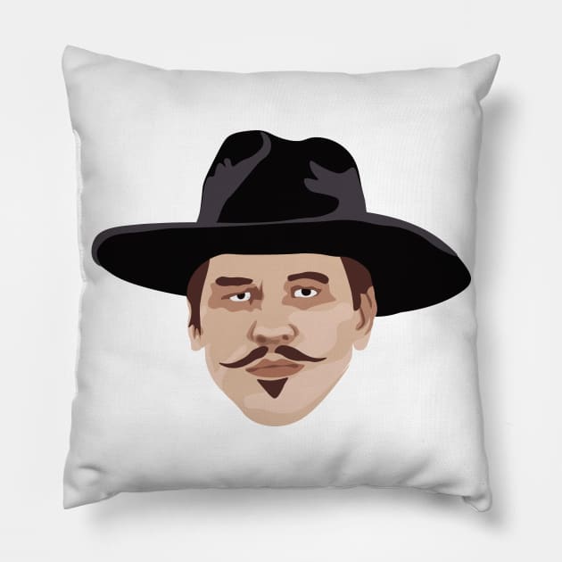 Doc Holiday Pillow by FutureSpaceDesigns