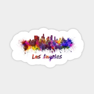 Los angeles skyline in watercolor Magnet