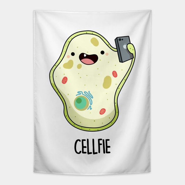 Cellfie Funny Biology Pun Tapestry by punnybone