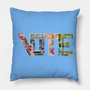 Vote (stamp collage) Pillow