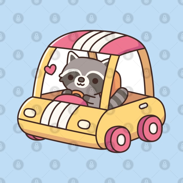 Cute Raccoon Driving A Car by rustydoodle