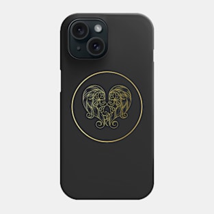 Gemini Zodiac Art Gold Phone Case