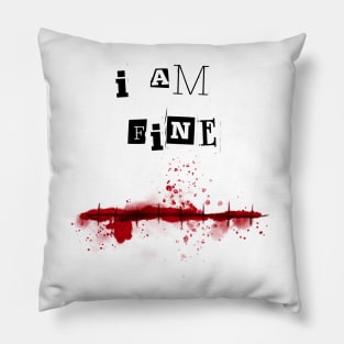 i'm fine zombie halloween Pillow