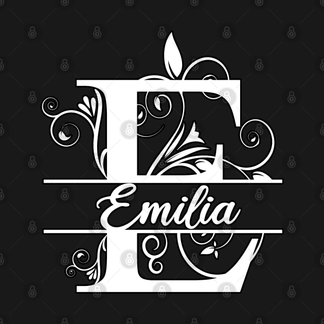 Personalized Name Monogram E - Emilia - Letter E - White by MysticMagpie