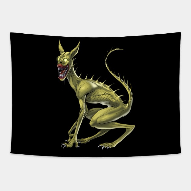 Chupacabra Cryptid Creature Tapestry by underheaven