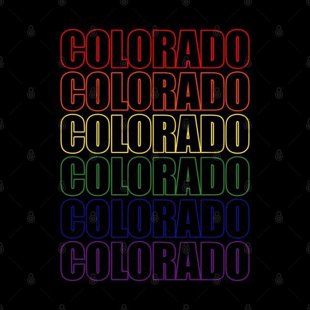 Simple Colorado Rainbow Typography Lettering Text by That5280Lady