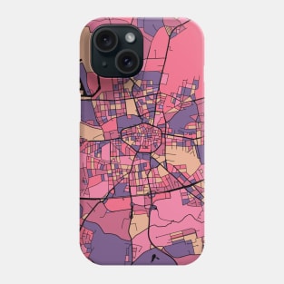 Dortmund Map Pattern in Purple & Pink Phone Case