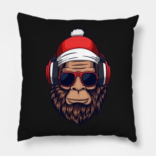 Sassy Santa Sasquatch is Coming to Town, Christmas Bigfoot Funny Design Pillow