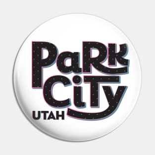 Park City Utah Sparkle Black Polka Dot and Pink Pin