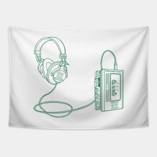 Portable Tape Player (Cadmium Green Lines) Analog / Music Tapestry