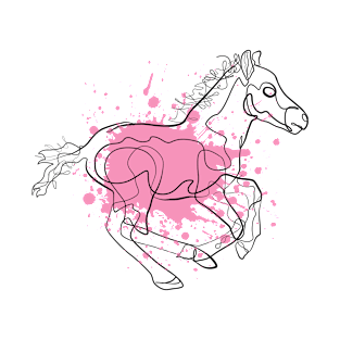 Horse Pony - One Line Drawing T-Shirt