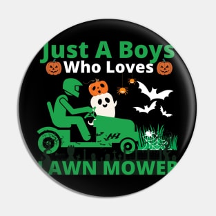 School Halloween 2022 Cool Lawn Mower Home Yard Pumpkins Squad Pin
