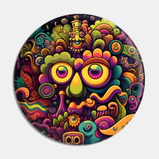 Trippy Colorful Cartoon Pin