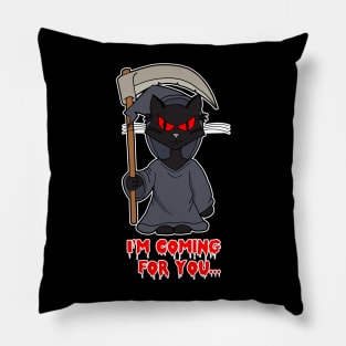 Grim Reaper Halloween Cat Pillow