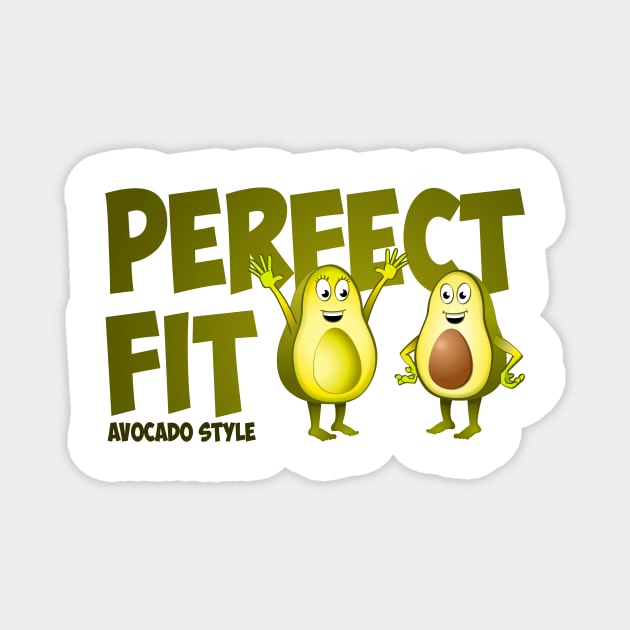 Illustration of two happy avocado’s who fit together. Magnet by Stefs-Red-Shop