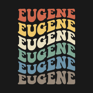 Vintage Eugene Hippie Wavy Text Vacation Souvenir T-Shirt