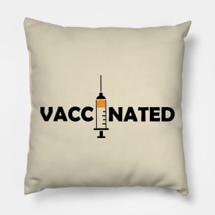 Vaccinated with Syringe - Immunization Pro-Vaccine - Black Lettering Pillow