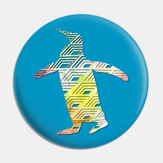 Penguin Watercolor Pin by Shrenk