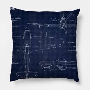 Hawker Thypoon Blueprint Pillow