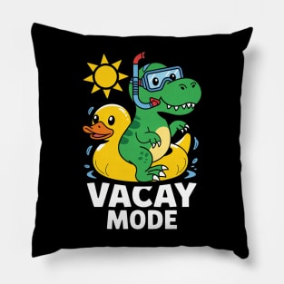 Vacay Mode Cute Dino Pillow
