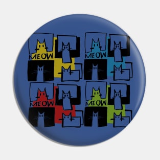 Cubist cats design Pin