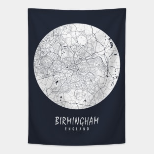 Birmingham, England, UK City Map - Full Moon Tapestry