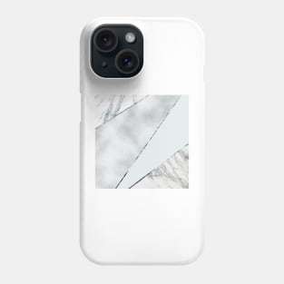 Sparkling ice silver with grey marble Phone Case