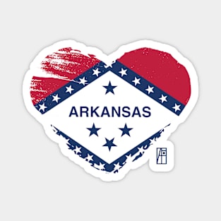 U.S. State - I Love Arkansas - Arkansas Flag Magnet