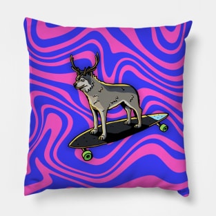 The Antlered Wolf x Summer - Skate Hour (Background Version) Pillow