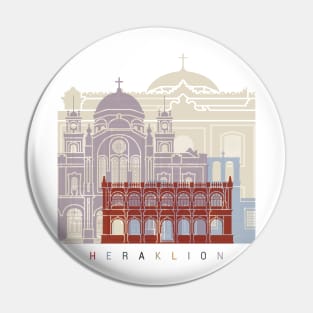 Heraklion skyline poster Pin