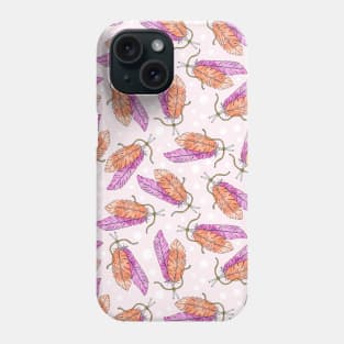 Pink and Peach Feathers Tied with String Phone Case