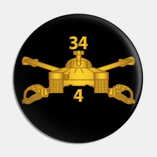 4th Bn 34th Armor - Armor Branch wo Txt Pin