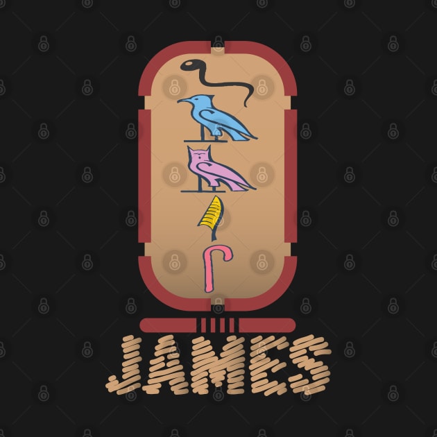 JAMES-American names in hieroglyphic letters-James, name in a Pharaonic Khartouch-Hieroglyphic pharaonic names by egygraphics