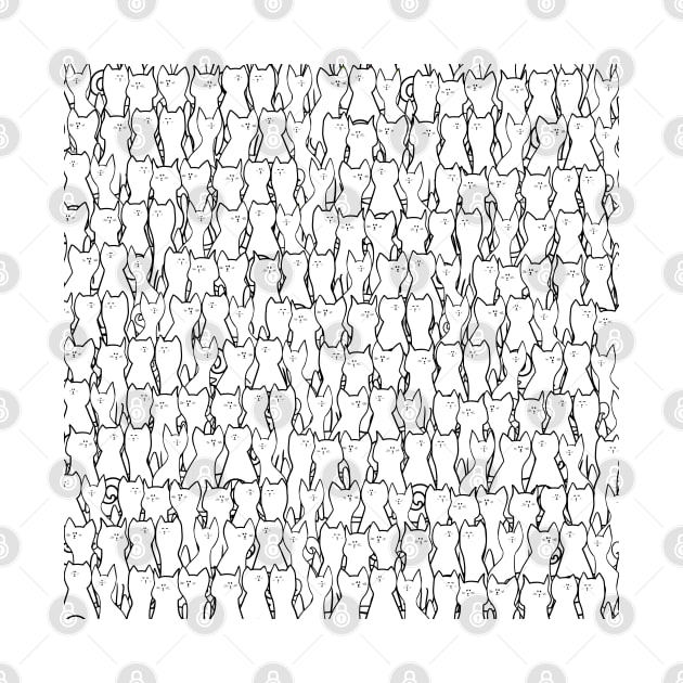 Cats pattern - white and black by Smoky Lemon