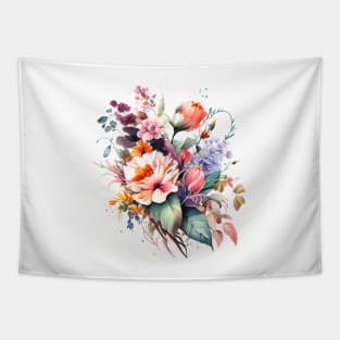 Watercolor Bouquet of wildflowers Tapestry