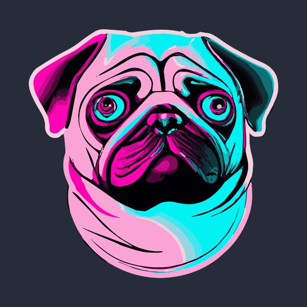 Vaporwave Pug Dog Lover Puppy by BetterManufaktur