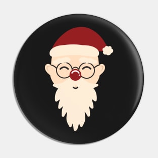 Cute Retro Santa Claus Pattern Simple Scandinavian Christmas Aesthetic Pin