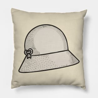 Line art of a Cloche hat Pillow