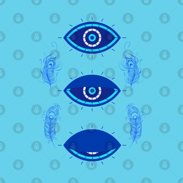 Blue Evil Eye Awakening by Souls.Print