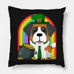 Saint Pierre Rainbow Irish Clover St Patrick Day Dog Gift design Pillow