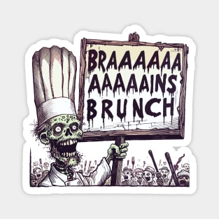 Chef zombie and mob - Braaains Brunch Magnet