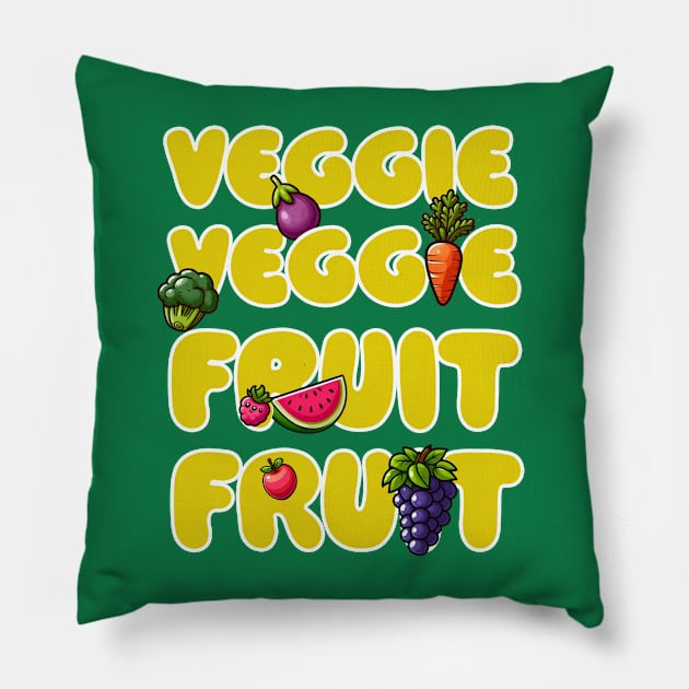 Veggie Veggie Fruit Fruit V2 Pillow by PopCultureShirts