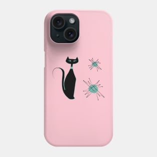 Mid Century Atomic Kitty Phone Case