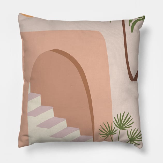 Egypt - pastel vector minimalist poster #4 Pillow by GreekTavern