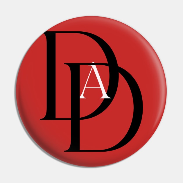 Dad-Devil (text only, black) Pin by Damn_Nation_Inc