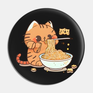 Pasta-loving Feline Pin