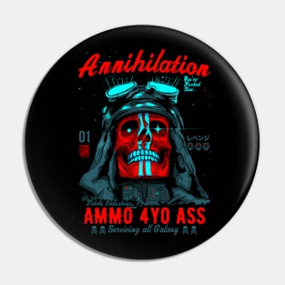 Tokebi Red Annihilation Skull Pin